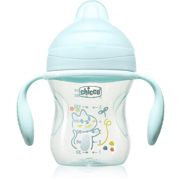 Chicco Transition Cup 4m+ tréninkový hrnek s držadly Teal 200 ml
