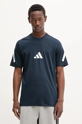 Bavlněné tričko adidas x Z.N.E pánské, tmavomodrá barva, s potiskem, JW4735