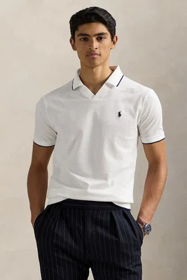 Bavlněné polo tričko Polo Ralph Lauren bílá barva, 710964535