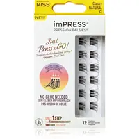 KISS imPRESS Just Press & GO ! trsové nalepovací řasy bez uzlíku Classy Natural 12 ks