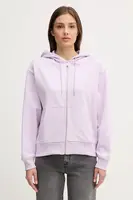 Mikina Calvin Klein Jeans dámská, fialová barva, s kapucí, s potiskem, LV047B270G