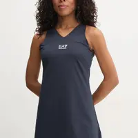 Sportovní šaty EA7 Emporio Armani tmavomodrá barva, mini, AF12509.7W000317
