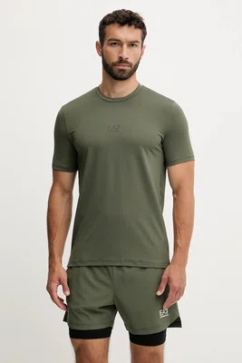 Tréninkové tričko EA7 Emporio Armani pánské, zelená barva, AF17770.7M000635