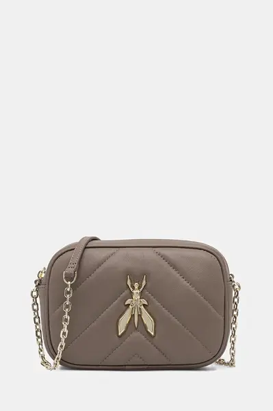 Kožená kabelka Patrizia Pepe béžová barva, 8B0005 L004