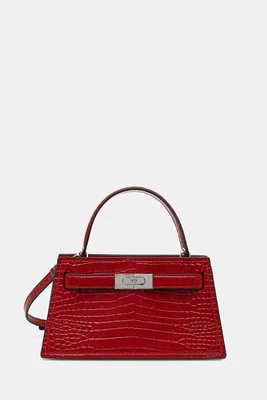 Kožená kabelka Tory Burch Lee Radziwill červená barva, 169568-600