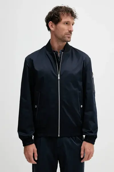 Bunda BOSS H-Comber-253 tmavomodrá barva, přechodná, 50544097