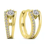 Brilio Silver Oslnivé kruhové pozlacené náušnice se zirkony EA503Y