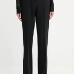 Kalhoty Guess NEW CARLA dámské, černá barva, high waist, W5YB00 WH9Y2