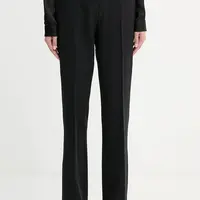 Kalhoty Guess NEW CARLA dámské, černá barva, high waist, W5YB00 WH9Y2