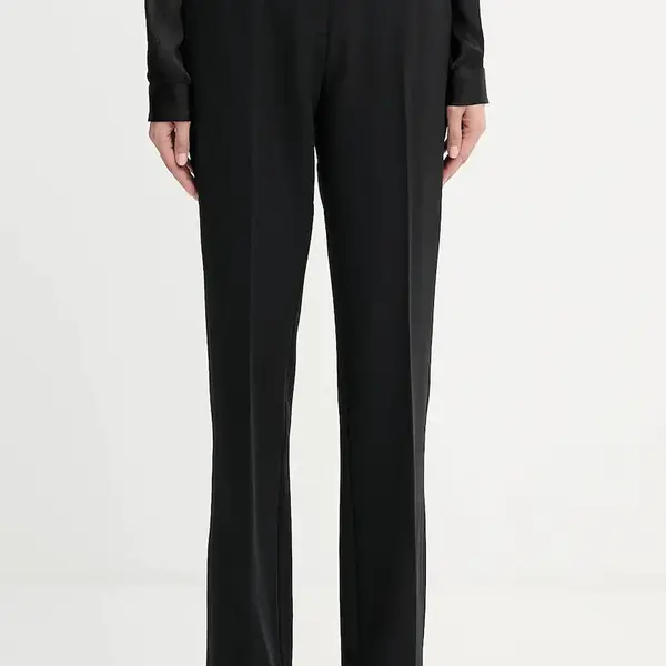 Kalhoty Guess NEW CARLA dámské, černá barva, high waist, W5YB00 WH9Y2