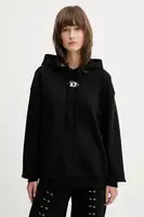 Bavlněná mikina Diesel F-BUXT-HOOD-OD dámská, černá barva, s kapucí, hladká, A19448.0BMBJ