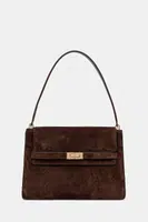 Semišová kabelka Tory Burch Lee Radziwill hnědá barva, 169256-200