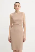 Šaty Guess PRISCA béžová barva, midi, přiléhavé, W5YK27 KAQL2