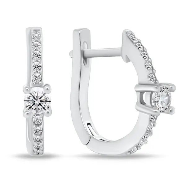 Brilio Silver Půvabné stříbrné náušnice se zirkony EA772W