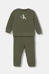 Dětská tepláková souprava Calvin Klein Jeans zelená barva, IN0IN00017