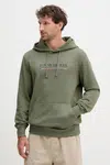 Bavlněná mikina Tommy Hilfiger pánská, zelená barva, s kapucí, s potiskem, MW0MW40534