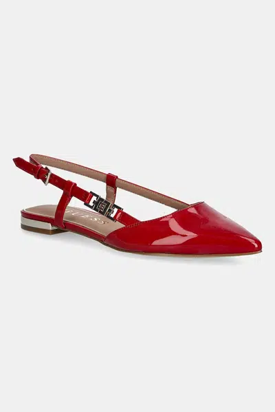 Baleríny Guess FRANIE2 vínová barva, s odkrytou patou, FLTFR2 PAF05