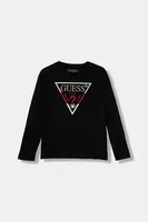 Dětské bavlněné tričko s dlouhým rukávem Guess