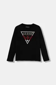 Dětské bavlněné tričko s dlouhým rukávem Guess