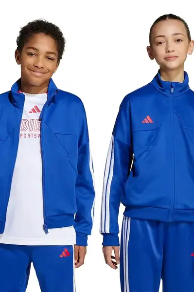 Dětská mikina adidas modrá barva, s aplikací, JW5085