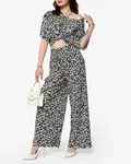 Resti Women's black floral pleated set - Clothing