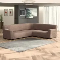 Bielastické potahy COSTINA oříšková rohová sedačka (š. 350 - 530 cm)