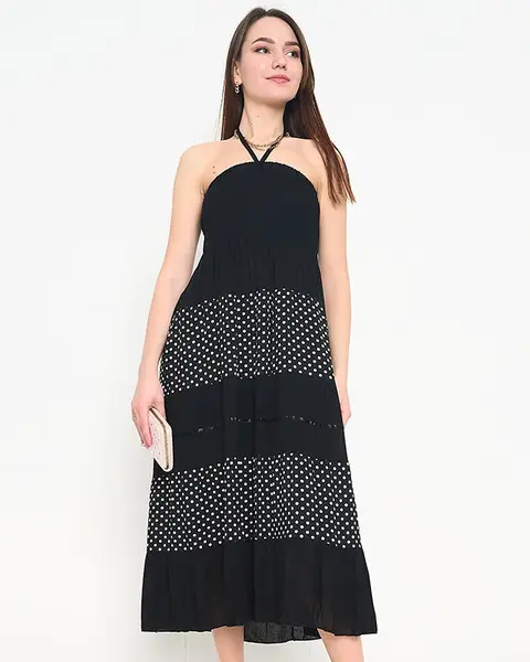 Resti Black polka dot maxi skirt PLUS SIZE - Clothing