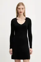 Šaty HUGO Sibery černá barva, midi, přiléhavé, 50548244