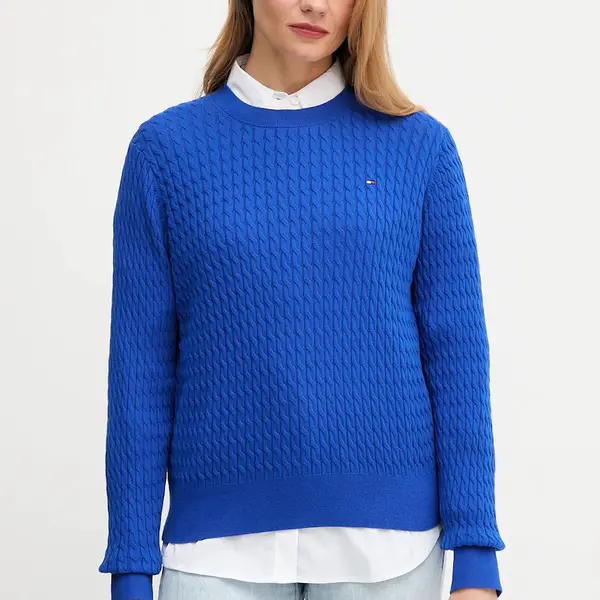 Bavlněný svetr Tommy Hilfiger béžová barva, WW0WW44993