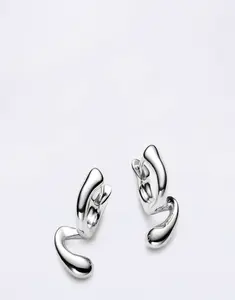 Maria Black Coily Huggie Silver PAIR Silver