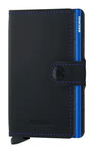 Kožená mini peněženka Secrid Miniwallet Matte Black & Blue