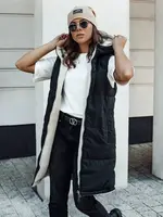 Dlouhá dámská vesta COSYVIVA s kapucí