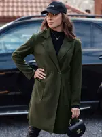 Dámský dlouhý kabát LINNORE, olivový