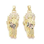 Religion Brass Micro Pave Clear Cubic Zirconia Pendants