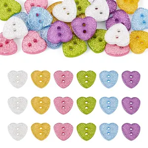 30Pcs 6 Colors Resin Buttons