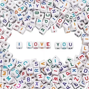 40OPcs Acrylic Horizontal Hole Letter Beads