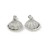 Brass Micro Pave Clear Cubic Zirconia Pendants