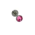 G23 Titanium Cubic Zirconia Flat Round 17 Gauge Threadless Labrets for Women Men