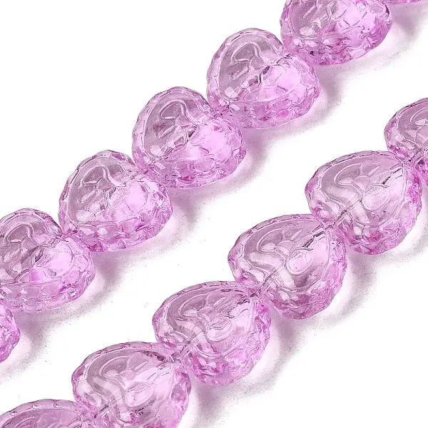 Baking Paint Transparent Glass Beads Strands