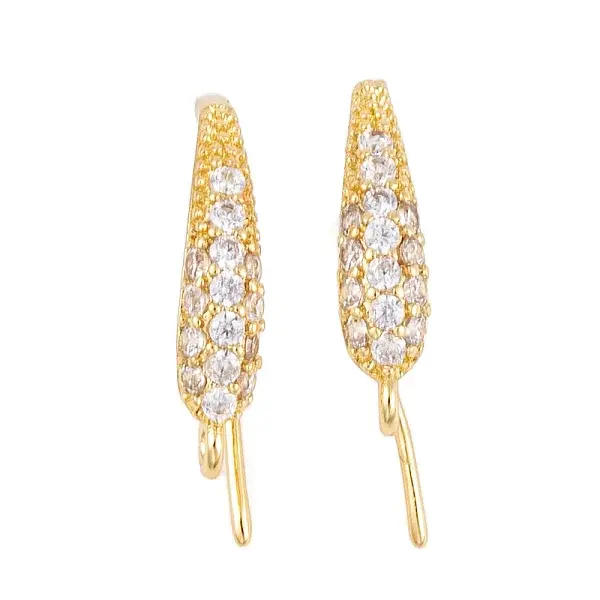 Rack Plating Brass Cubic Zirconia Earring Hooks