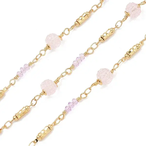 Brass & Glass Beads Link Chains