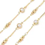Brass & ABS Plastic Pearl Beads Link Chains