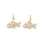 Brass Micro Pave Cubic Zirconia Pendants