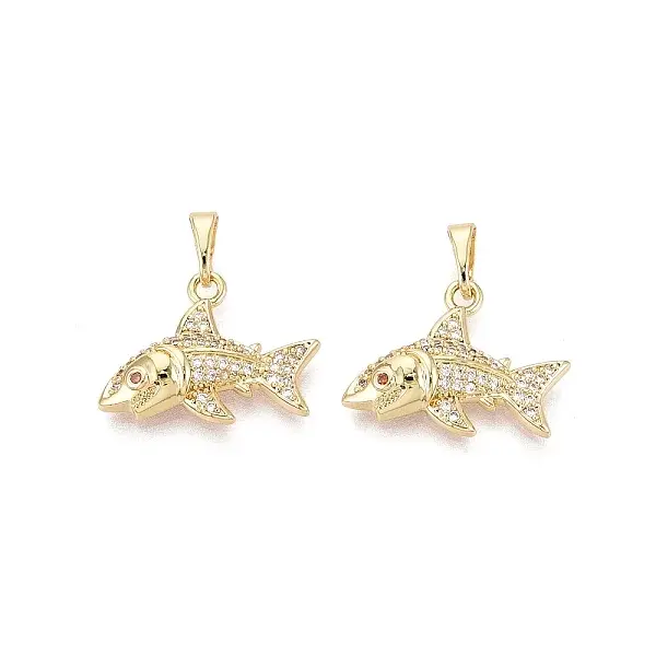 Brass Micro Pave Cubic Zirconia Pendants