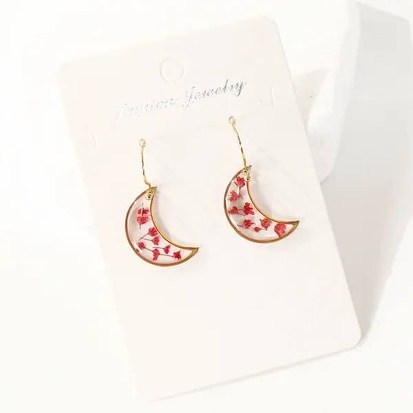 Moon 304 Stainless Steel Dangle Earrings