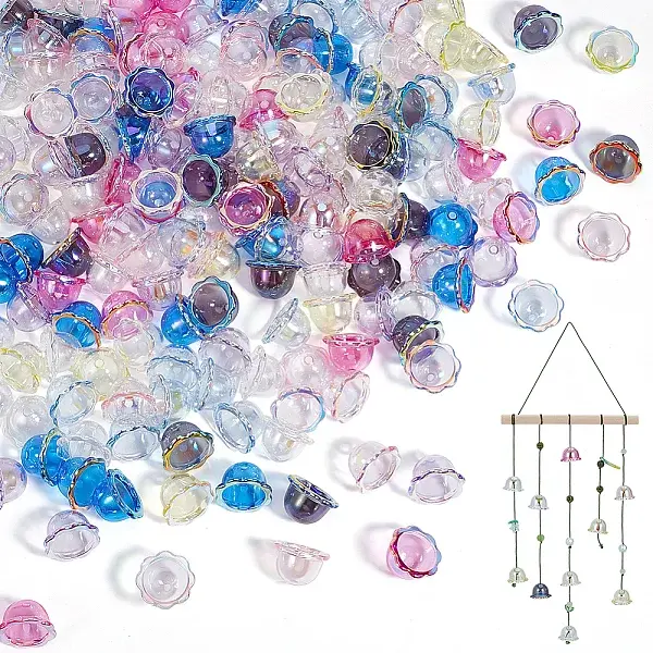 60Pcs Transparent Acrylic Bead Caps