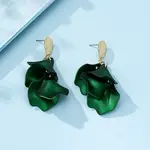 Petal Tassel Alloy Dangle Stud Earrings
