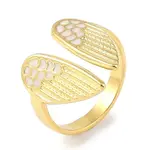 Ion Plating(IP) 304 Stainless Steel Enamel Wing Cuff Finger Rings