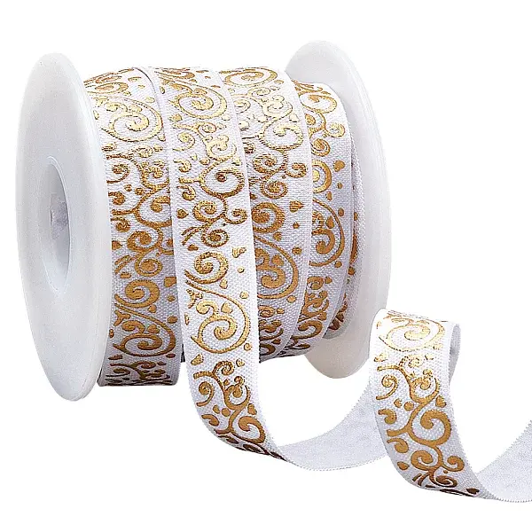 10Yards Gold Stamping Flower Polyester Elastic Cord