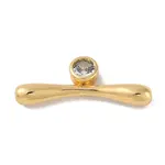 Brass Micro Pave Cubic Zirconia Beads